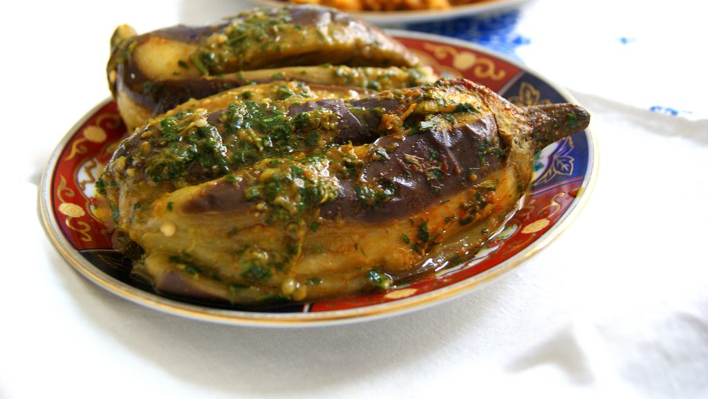 Moroccan Eggplant with Chermoula Bdenjal Mchermel Taste of Maroc