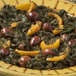 Moroccan mallow salad on plate.